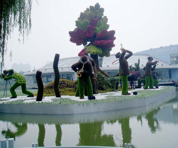 绿色乐队雕塑