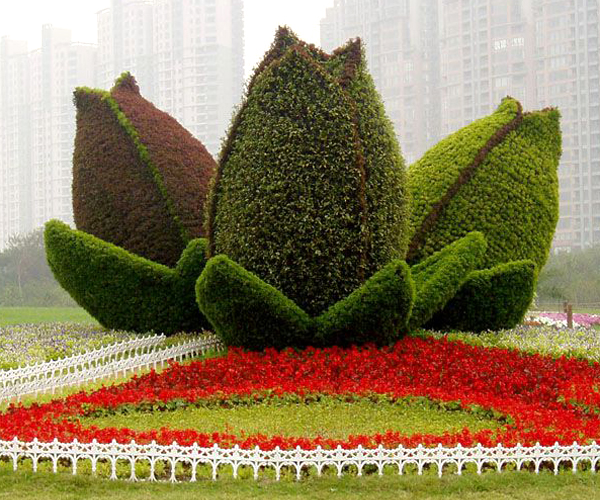 绿色花蕾雕塑